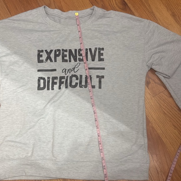 EXPENSIVE AND DIFFICULT. sweatshirt. Lightweight never worn. No tags Sz M - Picture 5 of 5